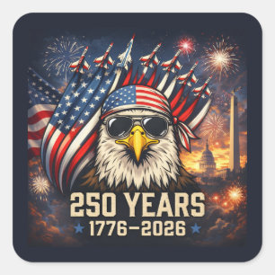 250 år av amerikansk frihet fyrkantigt klistermärke