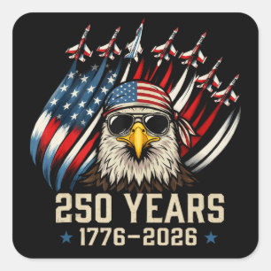 250 år av amerikansk frihet fyrkantigt klistermärke