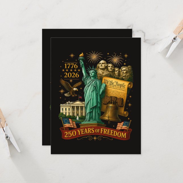 250 år av amerikansk frihet inbjudningar (Fram/Back In Situ)
