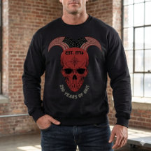 250 år av amerikansk Grit Röd Skalle T-Shirt