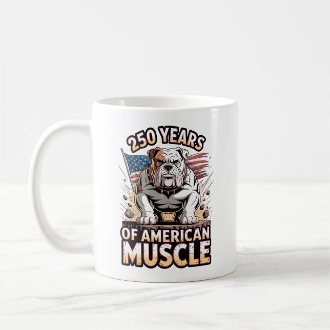 250 år av amerikansk muskel Bulldog Kaffemugg (Vänster)