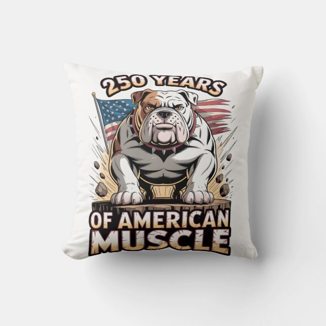 250 år av amerikansk muskel Bulldog Kudde (Framsida)