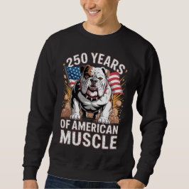 250 år av amerikansk muskelbulldogg lång ärmad tröja