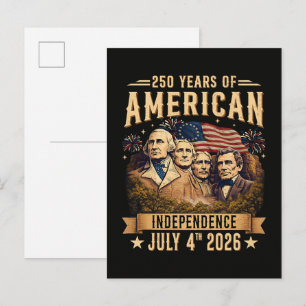 250 år av amerikansk självständighet inbjudan vykort