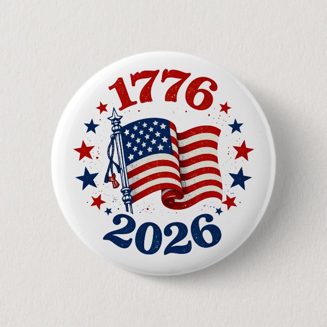 250 år av amerikansk självständighet Patriotisk fl Knapp (Framsida)