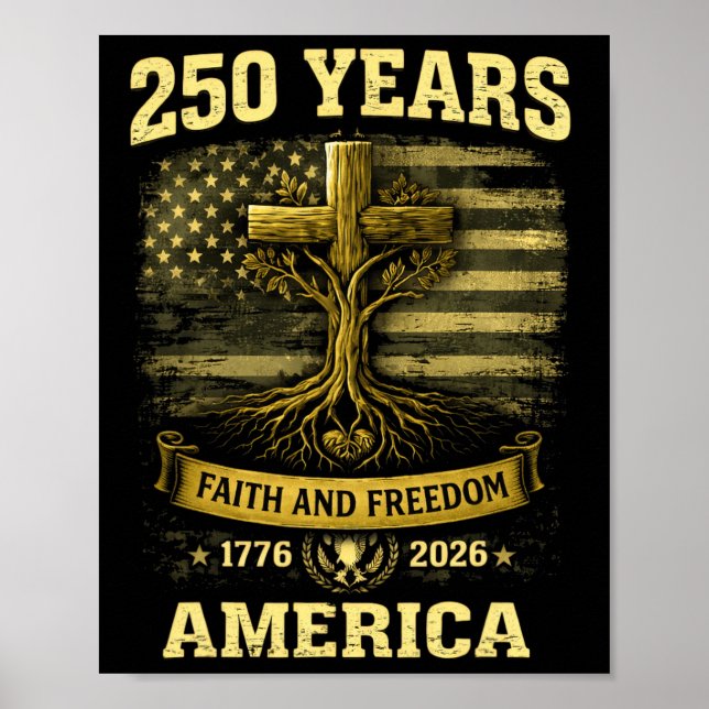 250 år av amerikansk tro och frihet 4:e juli poster (Framsidan)