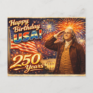 250 år av excellens Benjamin Franklin USA Vykort