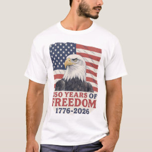 250 år av frihet 1776-2026 American Eagle Flag T Shirt