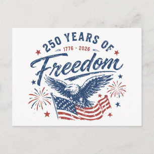 250 år av frihet 1776 2026 Amerikansk örn Vykort