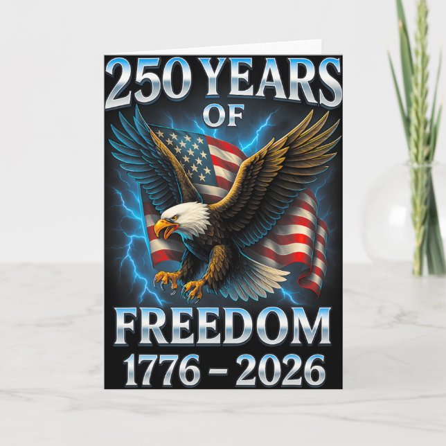 250 år av frihet 1776 2026 Ld Eagle 250-årsdag Kort (Framsida)