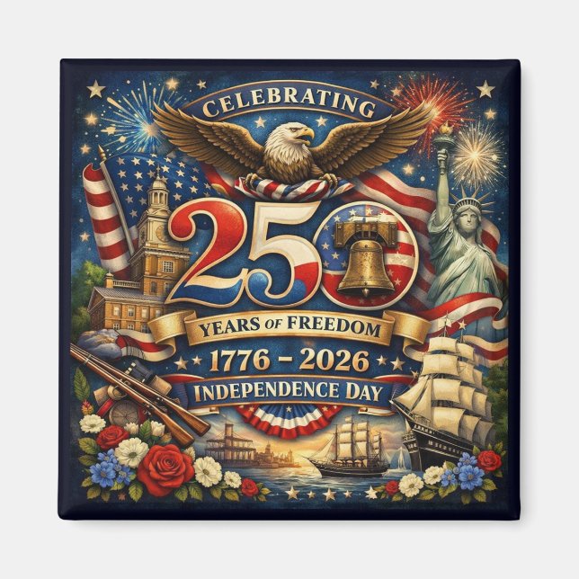 250 år av frihet (1776–2026) magnet (Framsidan)