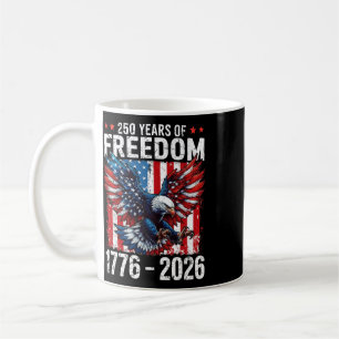 250 år av frihet 1776 2026 Patriotisk Ld Eagle Kaffemugg
