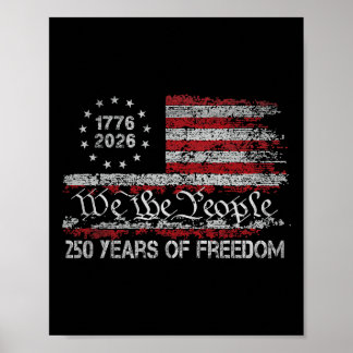 250 år av frihet 1776 2026 Usa Flagga 250-årsdag Poster