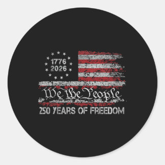 250 år av frihet 1776 2026 Usa Flagga 250-årsdag Runt Klistermärke