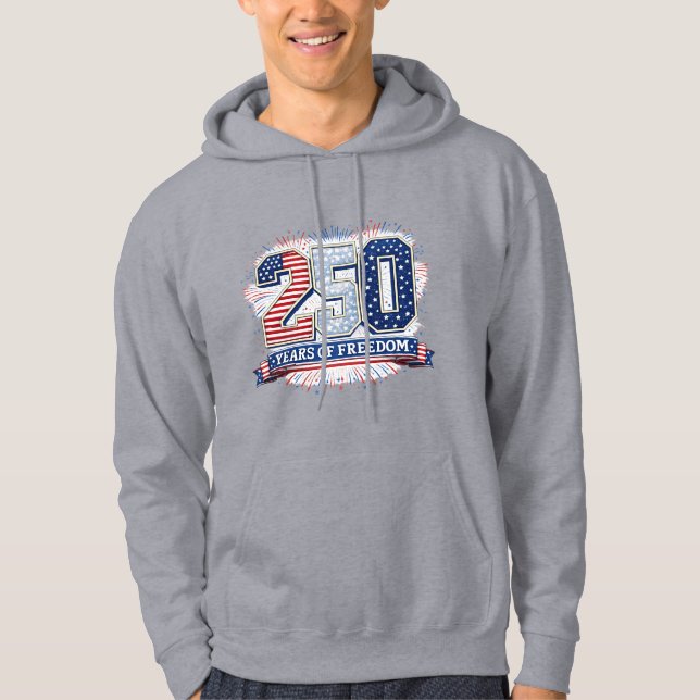 250 år av frihet 4:e juli hoodie (Framsida)