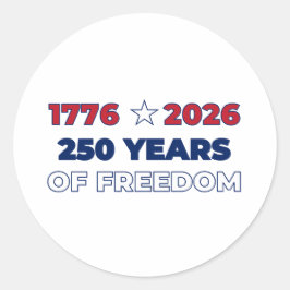 250 År av Frihet Amerika 1776 2026 Patriotisk Runt Klistermärke