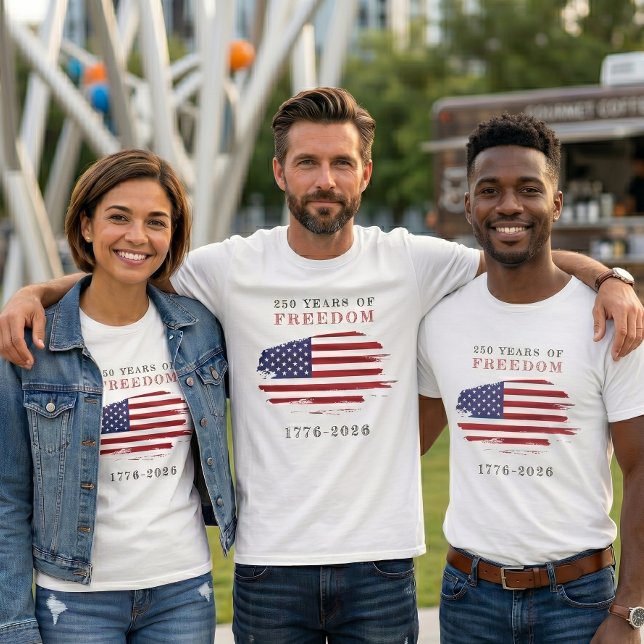 250 år av frihet årsdag USA T Shirt (usa independence day unity shirt)