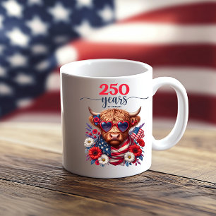 250 år av frihet Blommig ko Kaffemugg