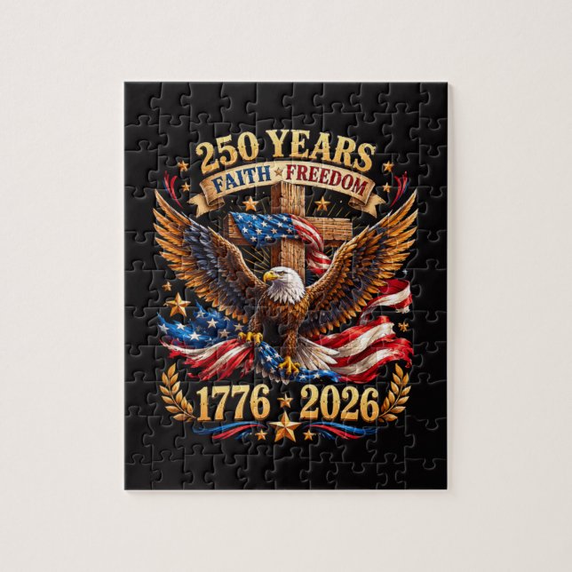 250 år av frihet för tro Patriotisk örn Pussel (Vertikal)