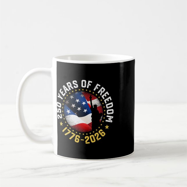 250 år av frihet i Amerika för självständighetsdag Kaffemugg (Vänster)