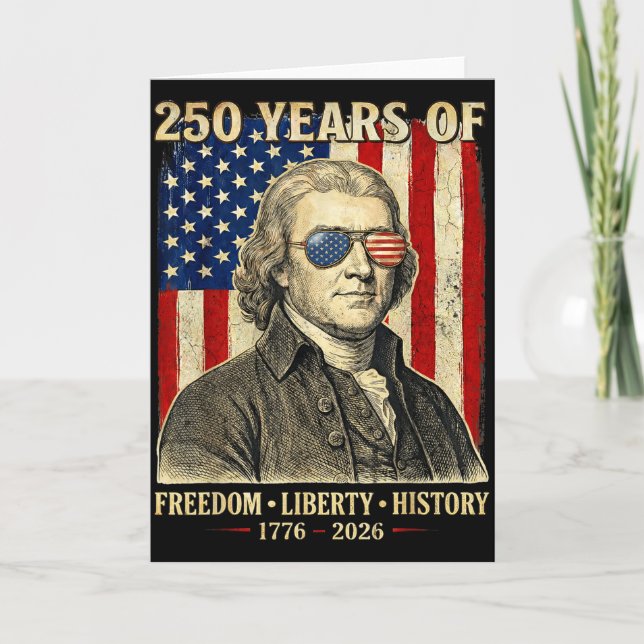 250 år av frihet Liberty History Thomas Jeffer Kort (Framsida)