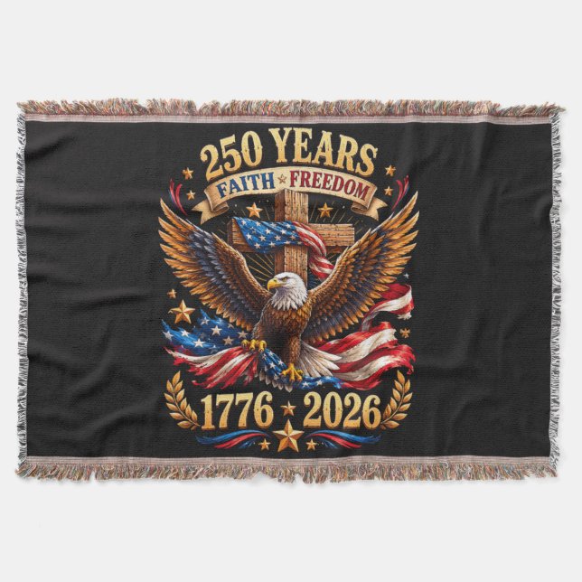 250 år av frihet och tro Örn Patriotisk Filt (Framsidan)