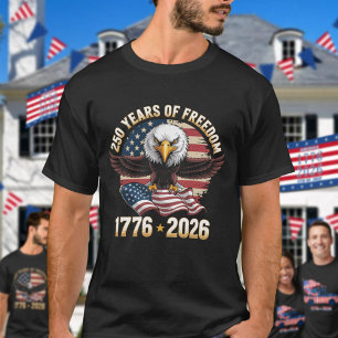 250 år av frihet Örn 1776 2026 Firande T Shirt