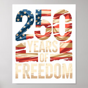 250 år av frihet Patriotisk amerikansk flagga S Poster