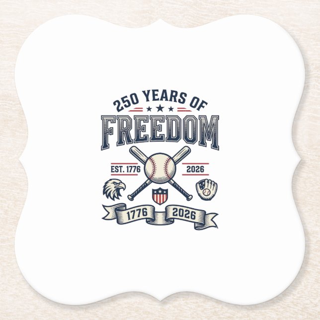 250 år av frihet Patriotisk baseballdesign_1 Underlägg Papper (Framsida)