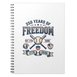 250 år av frihet Patriotisk basebolldesign_1 Anteckningsbok