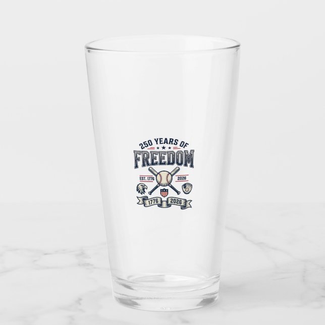 250 år av frihet patriotisk basebolldesign_1 glaskopp (Framsida)