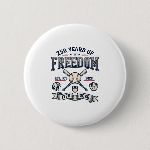 250 år av frihet Patriotisk basebolldesign_1 Knapp