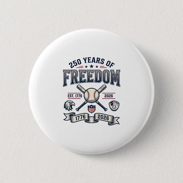 250 år av frihet Patriotisk basebolldesign_1 Knapp (Framsida)