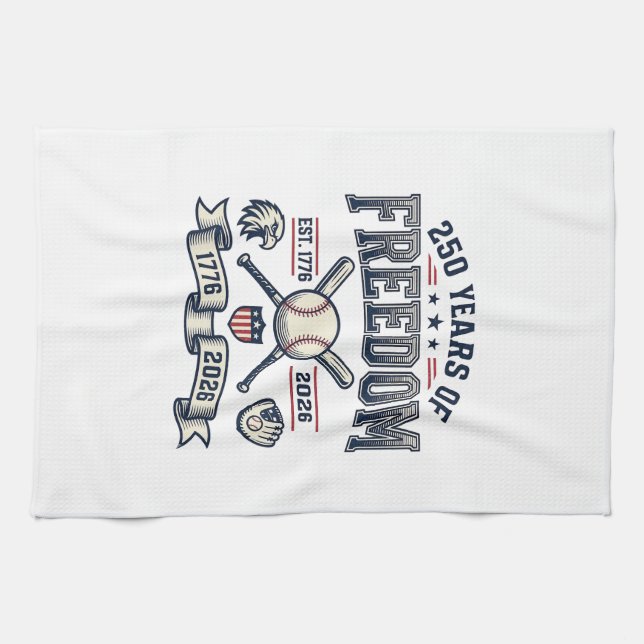 250 år av frihet Patriotisk basebolldesign_1 Kökshandduk (Horisontell)