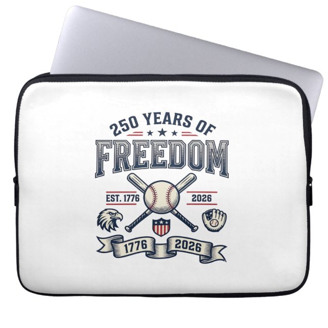250 år av frihet Patriotisk basebolldesign_1 Laptop Fodral (Framsidan)
