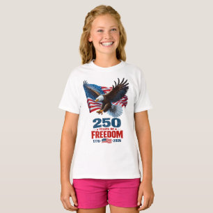 250 år av frihet Patriotisk örn Amerikansk flagga T Shirt