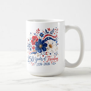 250 år av frihet Patriotiska färgblommor Kaffemugg
