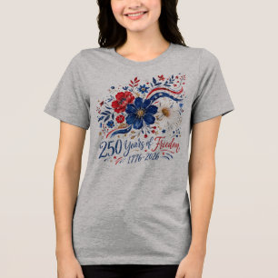 250 år av frihet Patriotiska färgblommor T Shirt