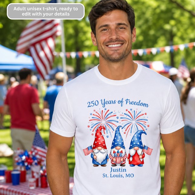 250 år av frihet Patriotiska Tomtar Herrtröja T Shirt (Skapare uppladdad)