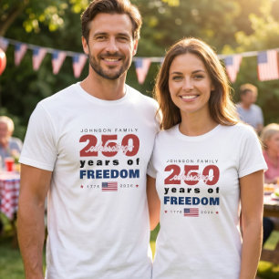 250 år av frihet Personligt familjenamn T Shirt