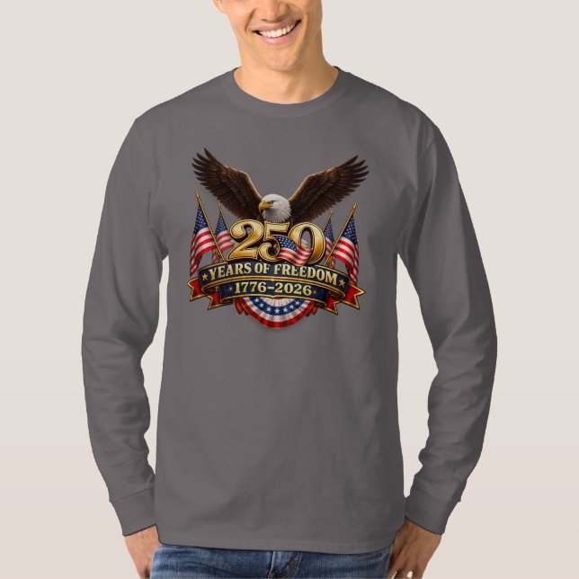 250 år av frihet självständighetsdag t-shirt (Framsida)