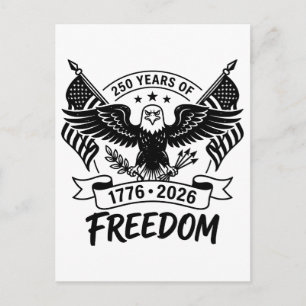 250 År Av Frihet T-Shirt 4:e Juli Vykort