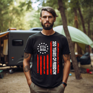 250 år av frihet Vertikal amerikansk flagga T Shirt