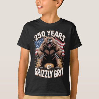 250 år av grizzly-mod Patriotisk björnkonst T Shirt