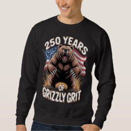 250 år av grizzly-uthållighet Patriotisk björnkons Lång Ärmad Tröja