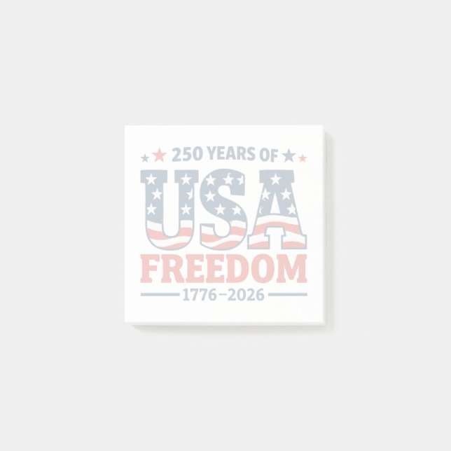 250 år av klassisk röd och blå amerikansk frihet post-it block (Framsida)