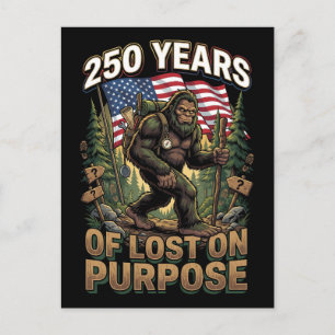 250 år av medvetet vilse Bigfoot Patriotism Vykort
