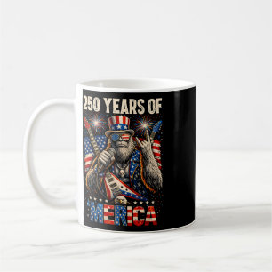 250 år av Merica Patriotisk Bigfoot Rock 4:e juli Kaffemugg