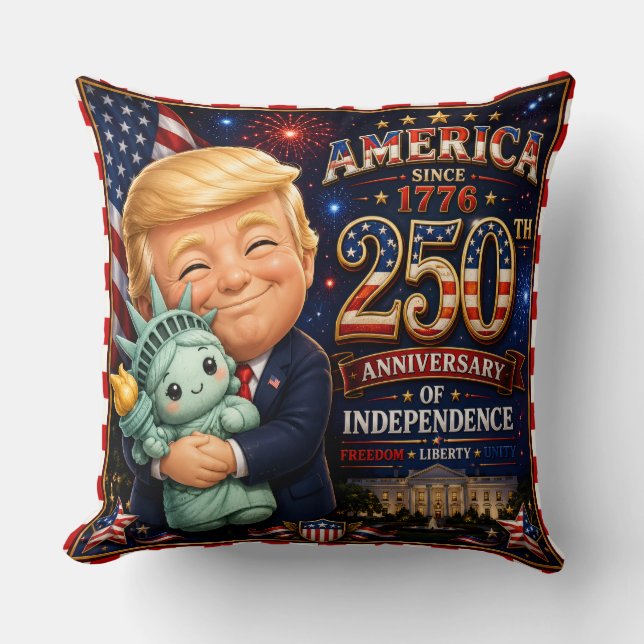250 år av oberoende trump statue of liberty kudde (Framsida)