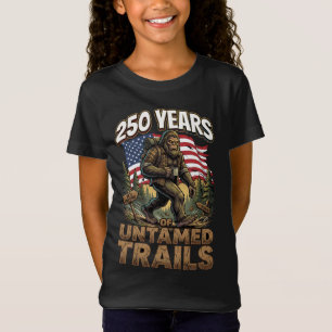 250 år av otämjda stigar Bigfoot Patriotisk T Shirt